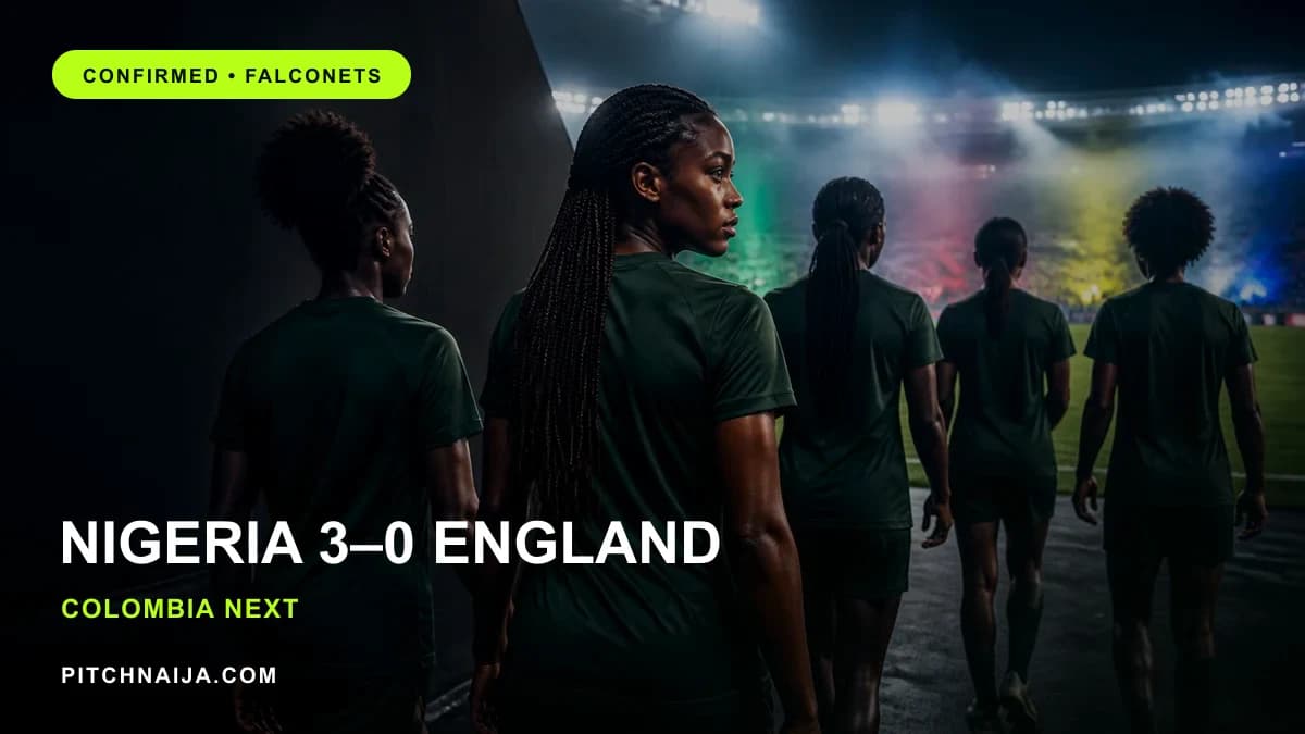 AI editorial portrait representing Nigeria's Falconets before a major tournament match