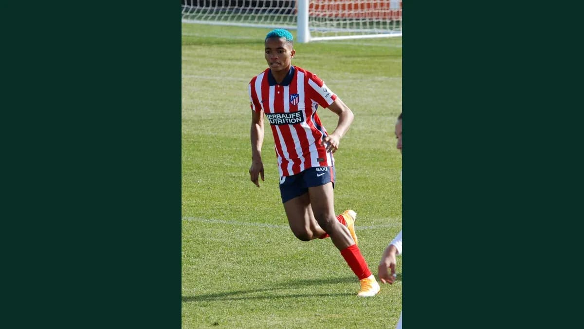 Rasheedat Ajibade playing for Atlético Madrid in January 2021; archival photograph.