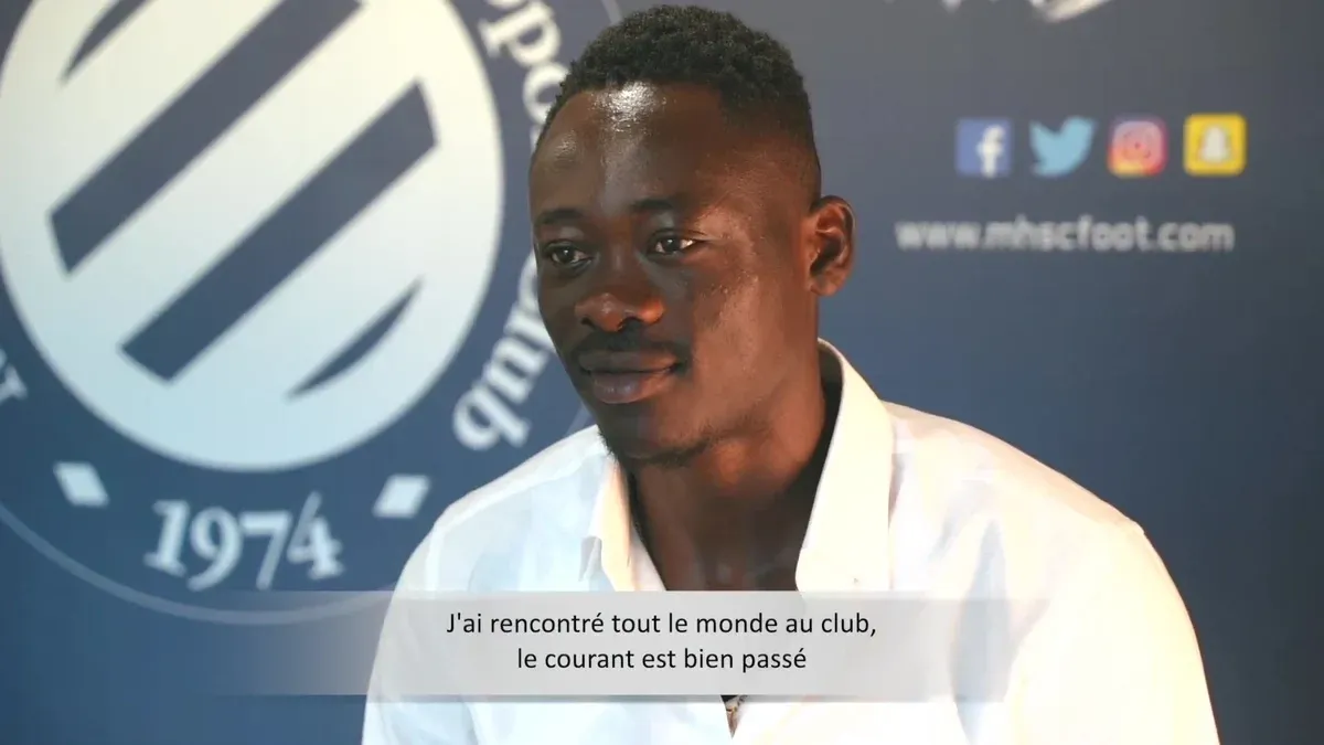 Archive licensed video still of Akor Adams in a Montpellier interview in August 2023; not Venezia–Napoli.