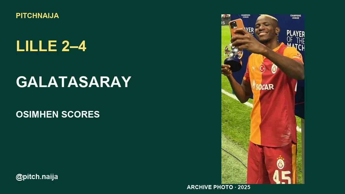 Archive photograph of Victor Osimhen at Galatasaray in September 2025; not the Lille match.