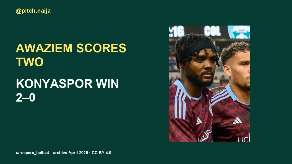 Archive photograph of Chidozie Awaziem with Colorado Rapids in April 2025; not the Konyaspor match.