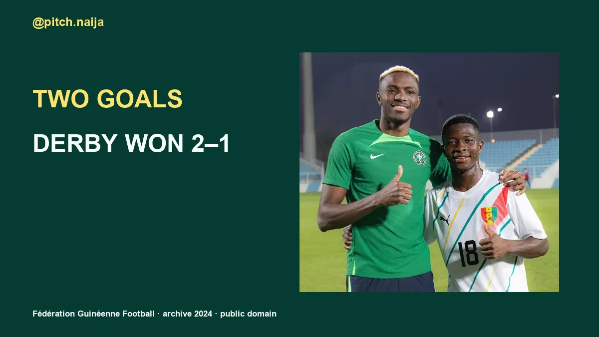 Archive photograph of Victor Osimhen with Aguibou Camara in January 2024; not the 2026 derby.