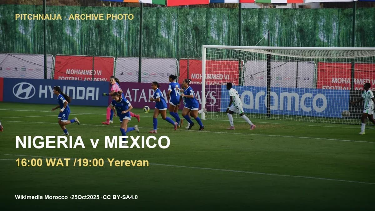 Archive Nigeria–Samoa photograph, 25 October 2025; not today’s Mexico match.