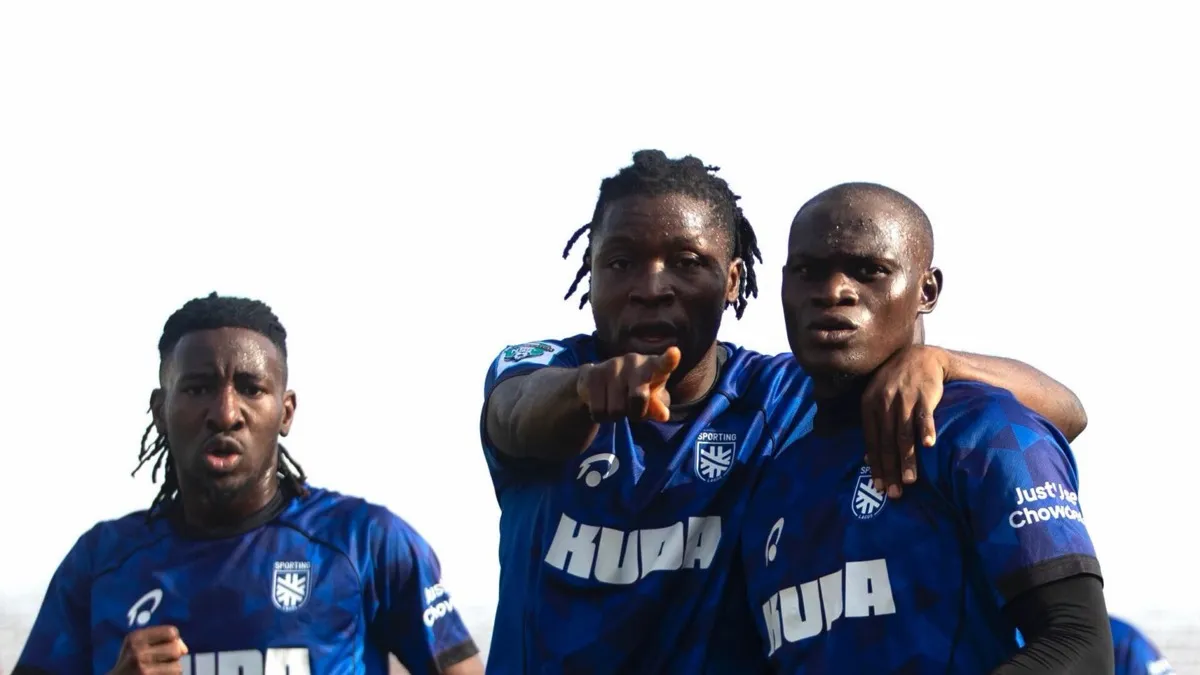 Sporting Lagos players pictured in NPFL coverage; illustrative team photograph, not the upcoming Katsina match.